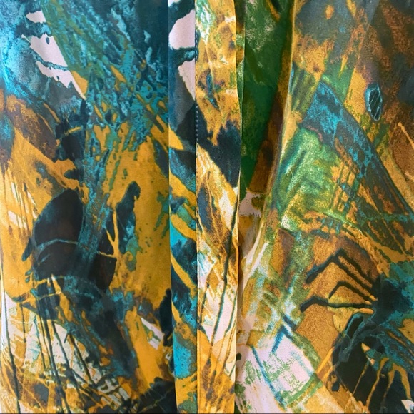 Mossimo XS Abstract Nature Forest collared Sleeveless Blouse EUC - Picture 7 of 9